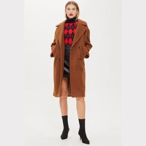 Bouclé Button Front Coat